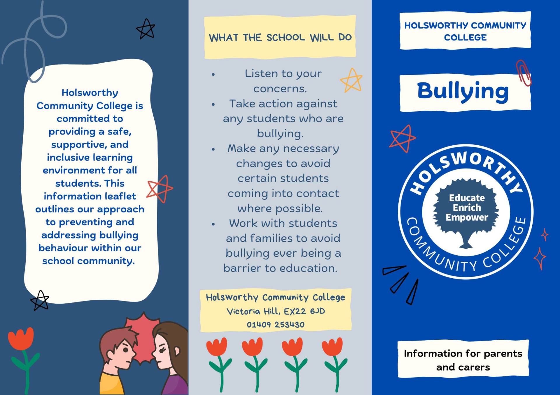 HCC Bullying Brochure A brochure created to explain how HCC deals with bullying